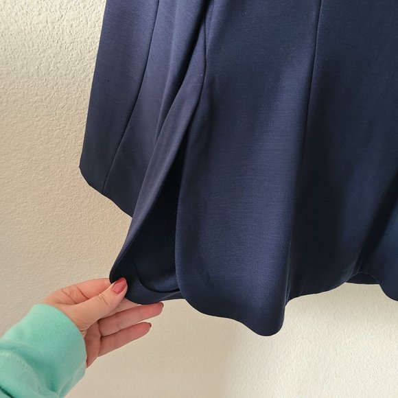 Basile Made In Italy Size 42 100% Virgin Wool Navy One Button Blazer Double Vent - Picture 4 of 14